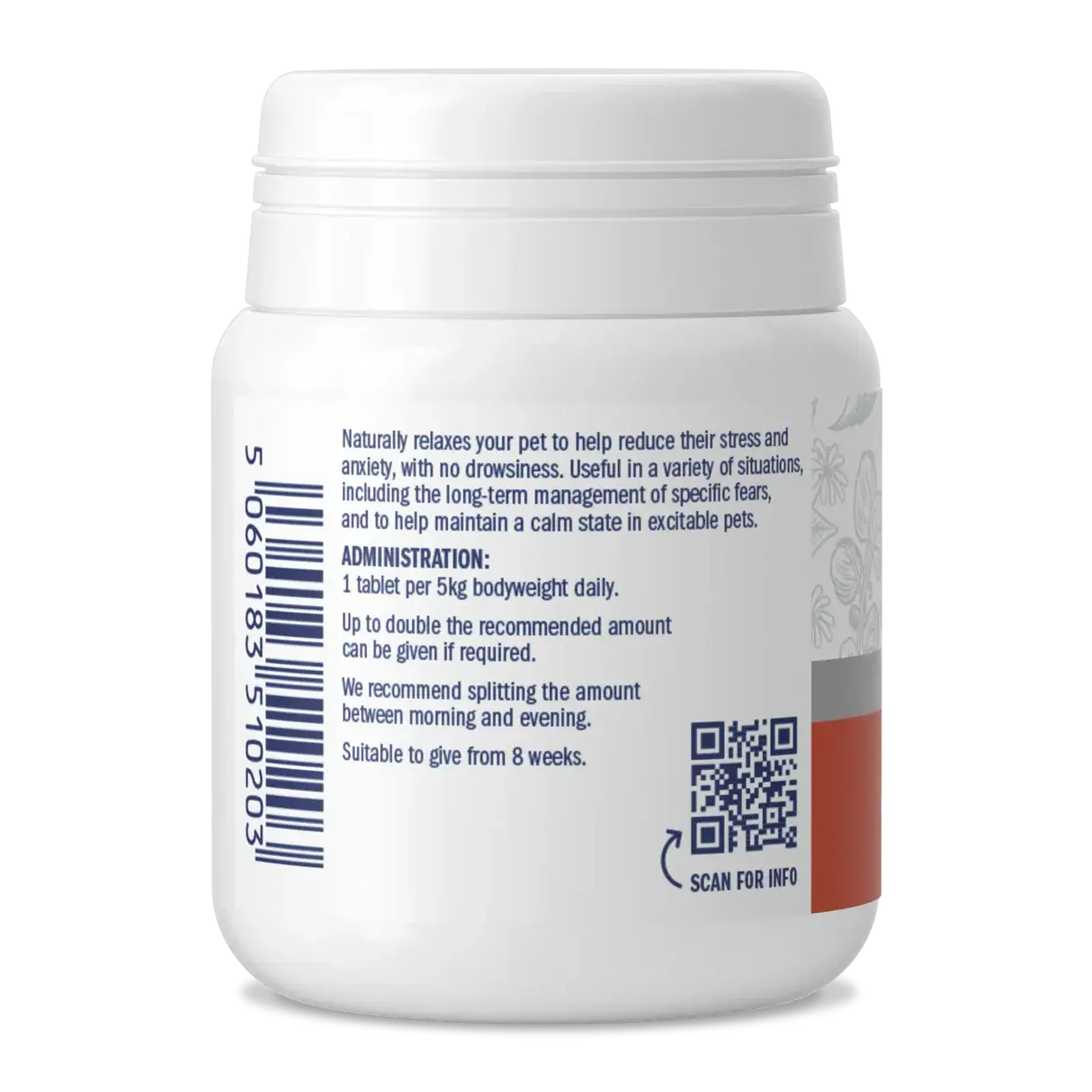 Dorwest Scullcap & Valerian Tablets for Dogs and Cats – Natural Calming & Anxiety Support
