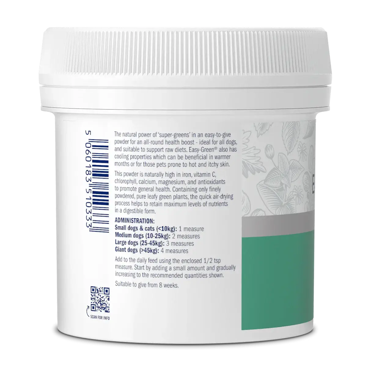 Dorwest Easy-Green Powder for Dogs and Cats – Natural Super-Greens Supplement for Skin and Overall Health