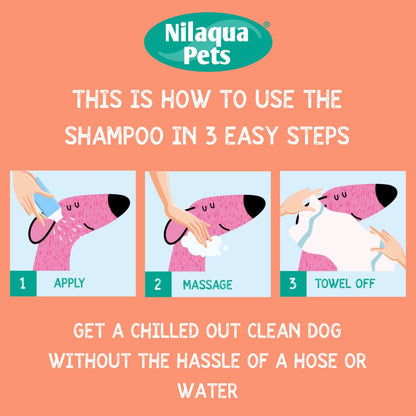 Nilaqua No Rinse Dog Shampoo and Conditioner for Itchy Skin | Antibacterial Care