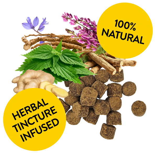 Image of superchews with a selection of herbs.