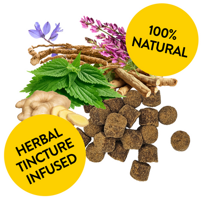 Image of superchews with a selection of herbs.