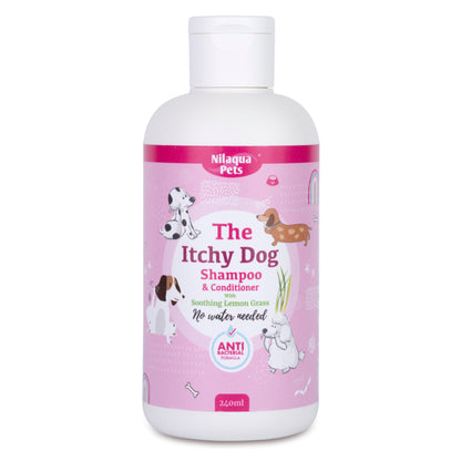 Nilaqua No Rinse Dog Shampoo and Conditioner for Itchy Skin | Antibacterial Care