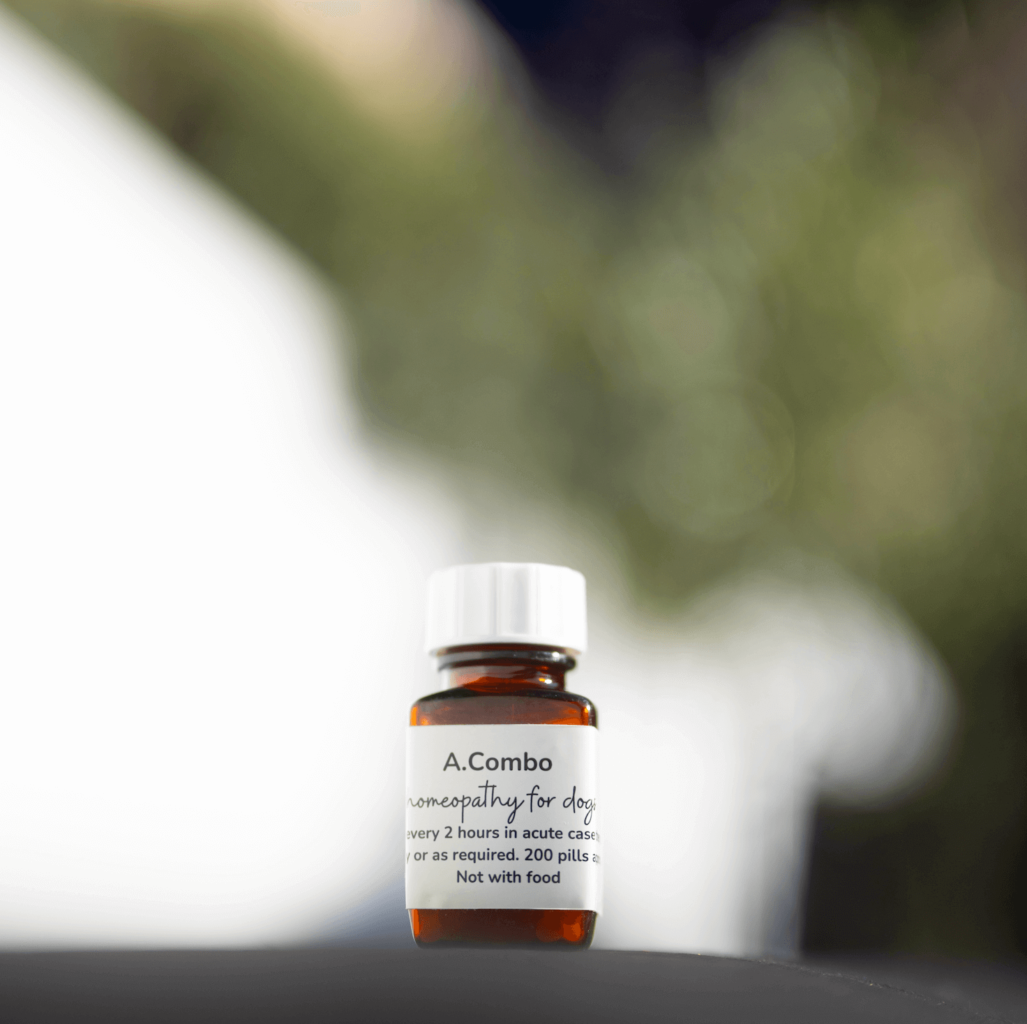 A.Combo Homeopathy for Soothing Joint Support in Dogs bottle on a blurred background