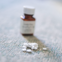 Sanper 1: Boost confidence homeopathy remedy for timid dogs in a bottle with tablets.