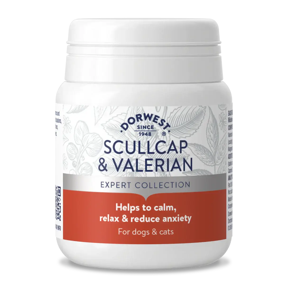 Dorwest Scullcap & Valerian Tablets for Dogs and Cats – Natural Calming & Anxiety Support