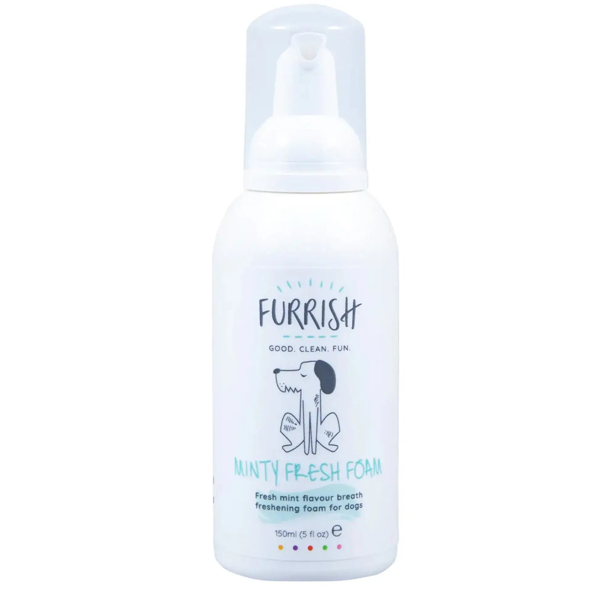 Bottle of Furrish breath freshener for dogs