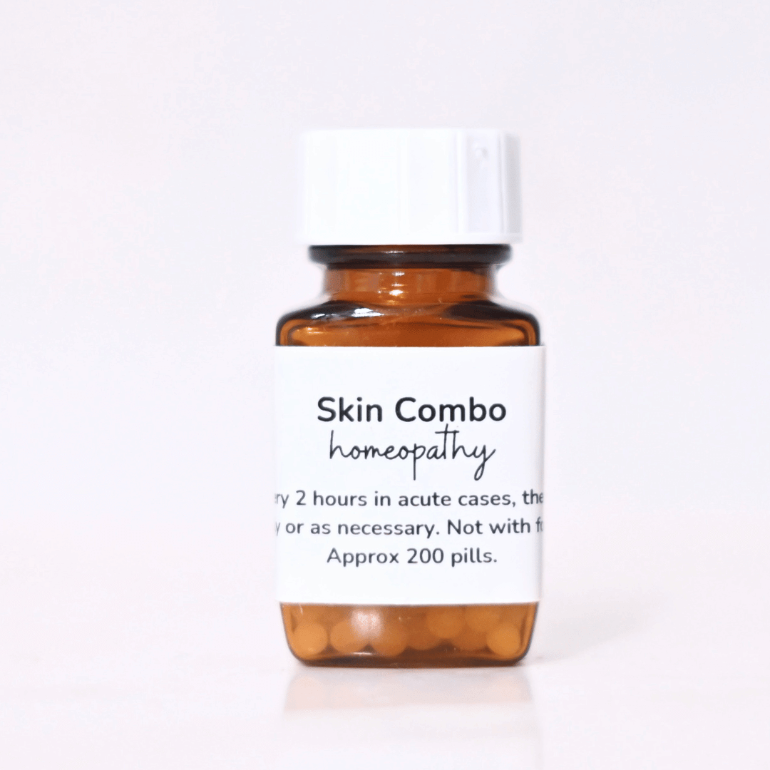 Skin Combo homeopathy bottle for dogs, soothes itchy and sore skin