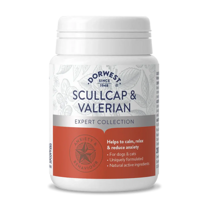 Dorwest Scullcap & Valerian Tablets for Dogs and Cats – Natural Calming & Anxiety Support
