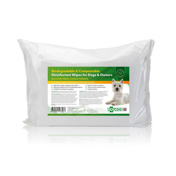 Aqueos Disinfectant Wipes for Dogs and Owners
